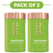 Nutriburst NutriGreens Apple Flavour Gummies 60 Count Pack of 2