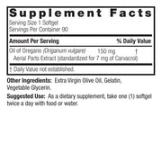 Nature's Answer Oil of Oregano Softgels 90 count supplement facts and directions