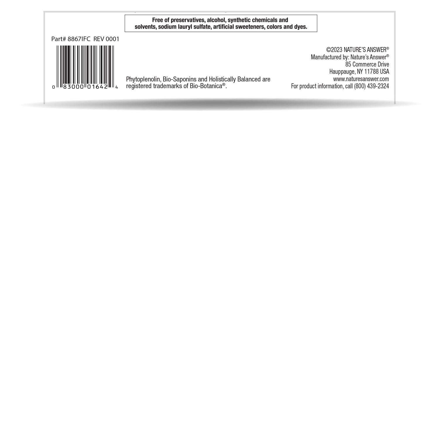 Nature’s Answer PerioBrite Cinnamint mouthwash 480ml barcode