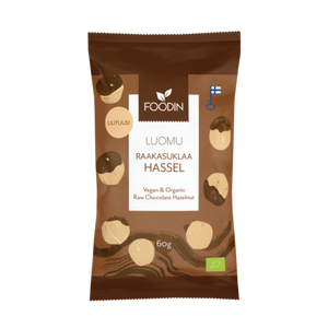Foodin Raw Chocolate Hazelnut, Organic, 60g, Pack of 8