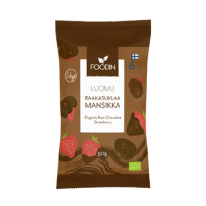 Foodin Raw Chocolate Strawberry, Organic 50g, Pack of 8