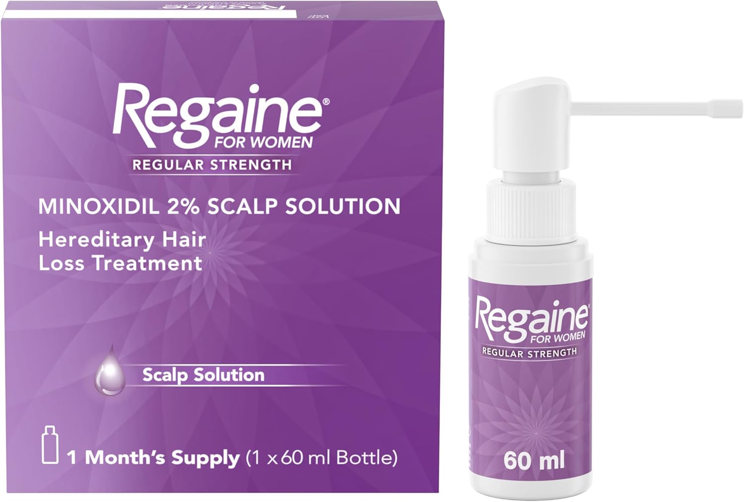 Regaine for Women Regular Strength 2% Minoxidil Scalp Solution – 60ml