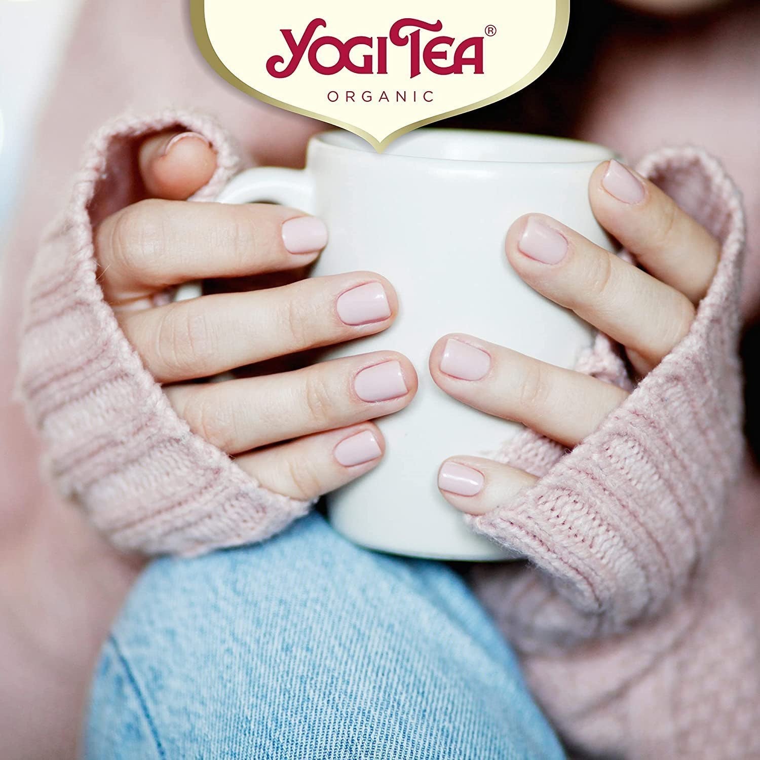 Lifestyle Image: Yogi Tea Organic Echinacea herbal tea cup 17 x 1.8g daily use