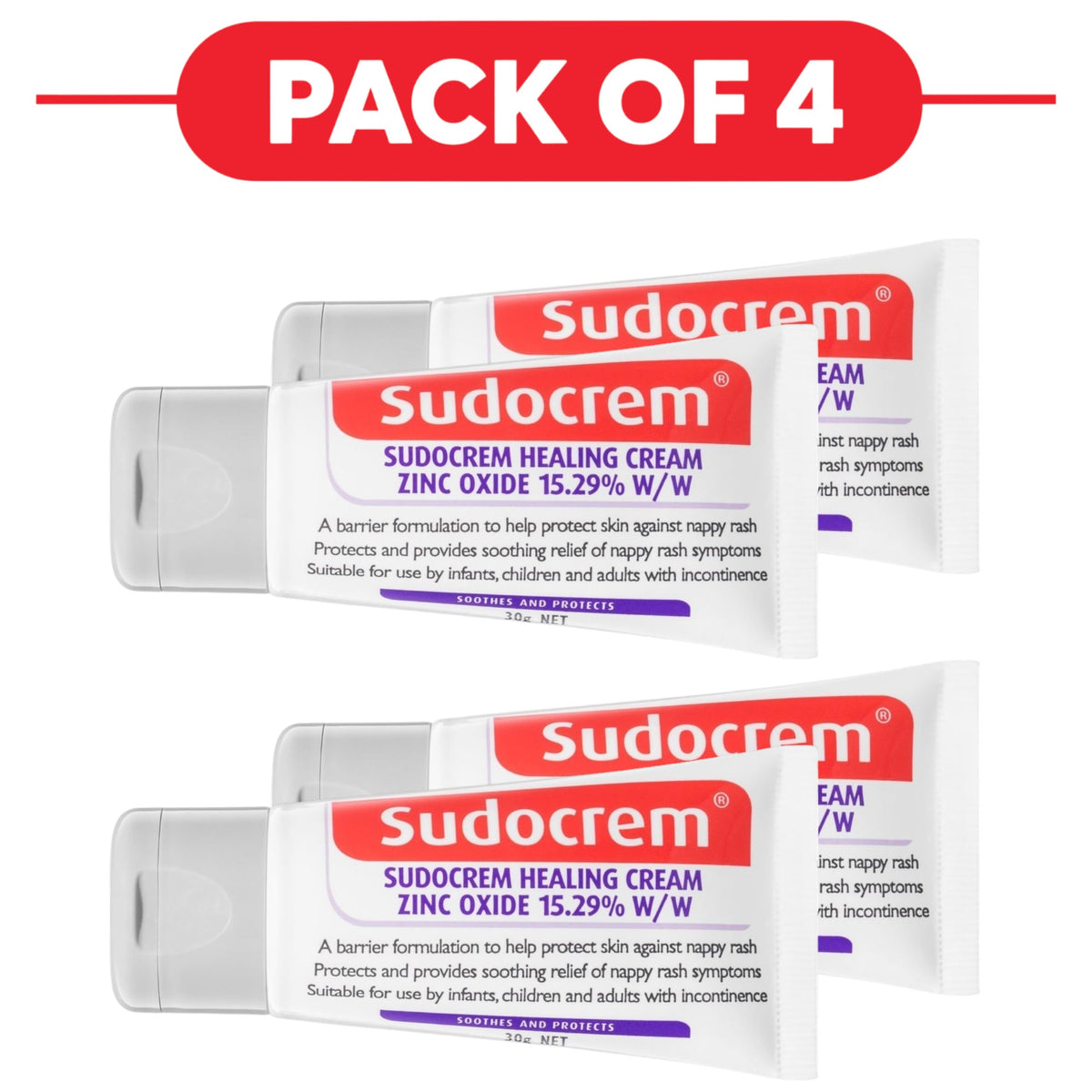 Sudocrem Zinc Oxide Cream 15.29% 30g Pack of 4