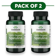 Swanson 100% Organic Spirulina 180 Vegan Tablets Pack of 2