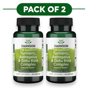 Swanson Full Spectrum Turmeric Astragalus Gotu Kola Complex 60 Capsules Pack of 2