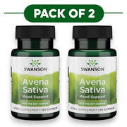 Swanson Full Spectrum Avena Sativa 400mg green oat grass herbal supplement bottle front label 120 capsules