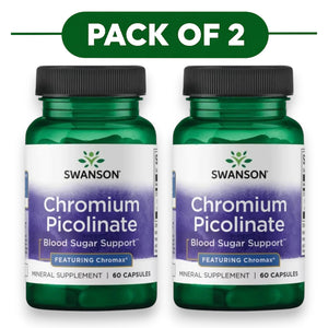Swanson Chromium Picolinate 200mcg 60 Capsules Pack of 2 bottle supplement