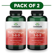 Swanson MultiOmega 3-6-9 Flax Fish Borage Oil 120 Softgels Pack of 2