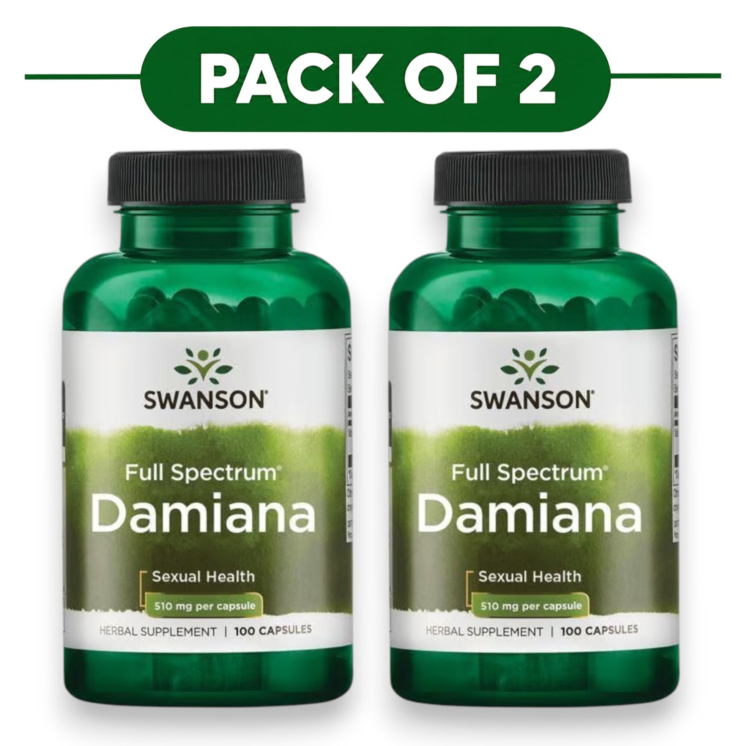 Swanson Full Spectrum Damiana 510mg 100 Capsules Pack of 2