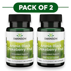 Swanson Aronia Black Chokeberry Fruit 400mg 60 Capsules Pack of 2