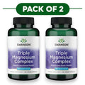 Swanson Complexe triple magnésium 400mg 100 capsules végan lot de 2