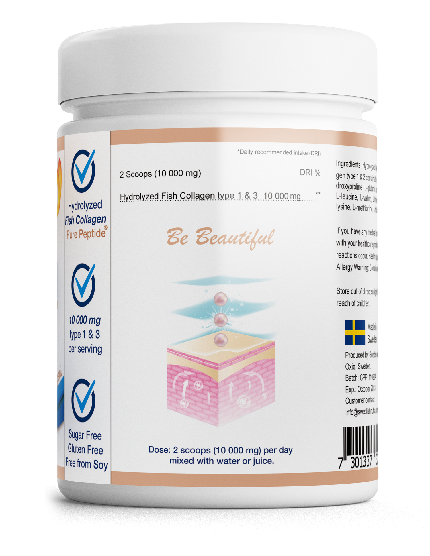 Swedish Nutra Marine Collagen Peptide Powder 300g