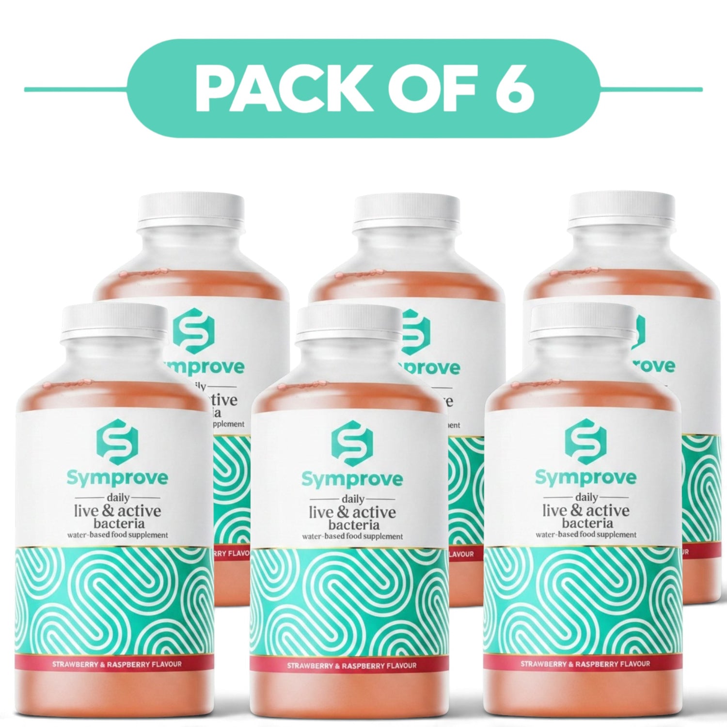 Symprove Liquid Probiotic Strawberry & Raspberry Flavour 500ml Pack of 6