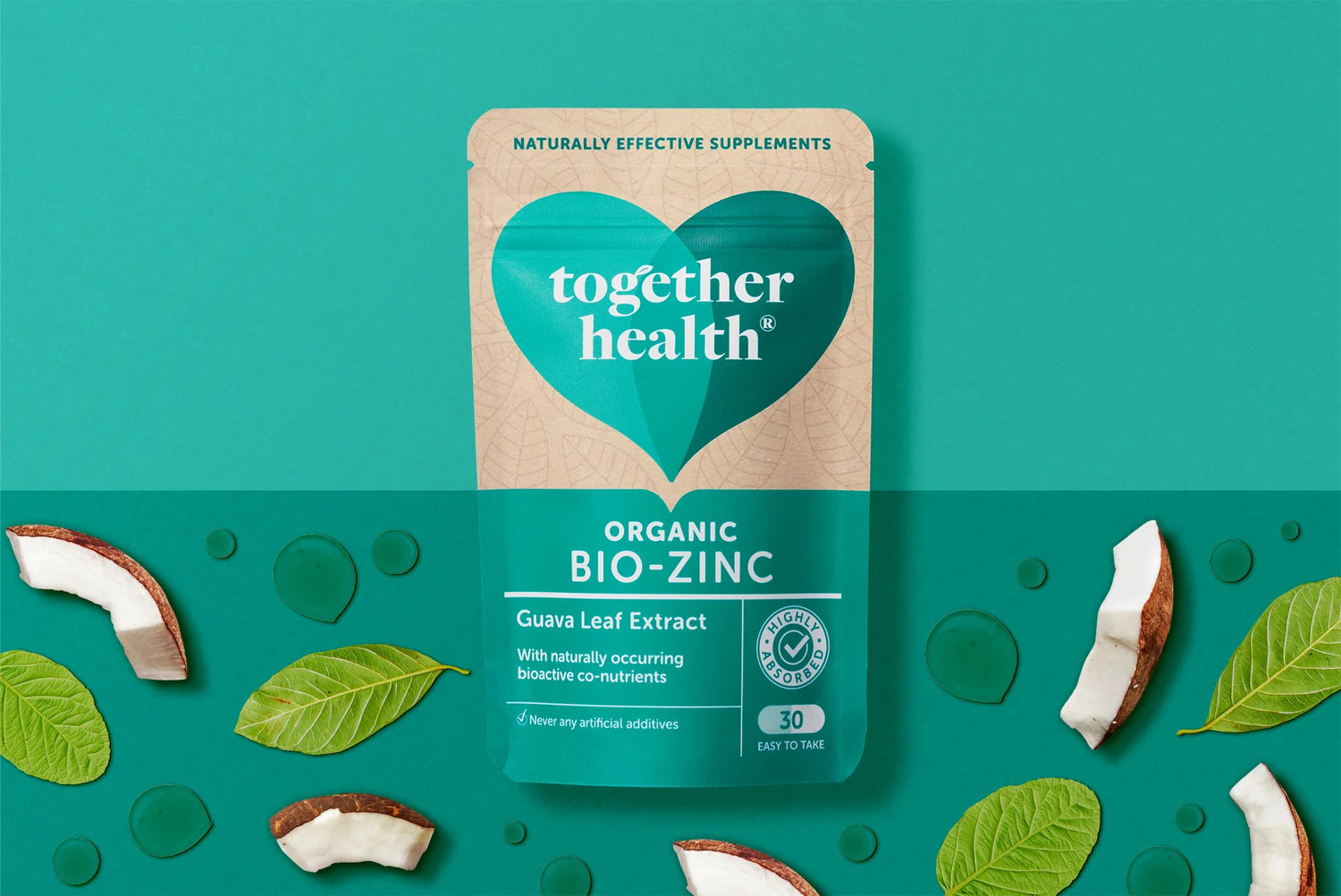 Zinc Biologique Together Health issu de Feuille de Goyave - 15 mg - 30 Capsules Végétaliennes