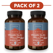Terranova Vitamin D3 + K2 Complex 100 Vegetarian Capsules Pack of 2