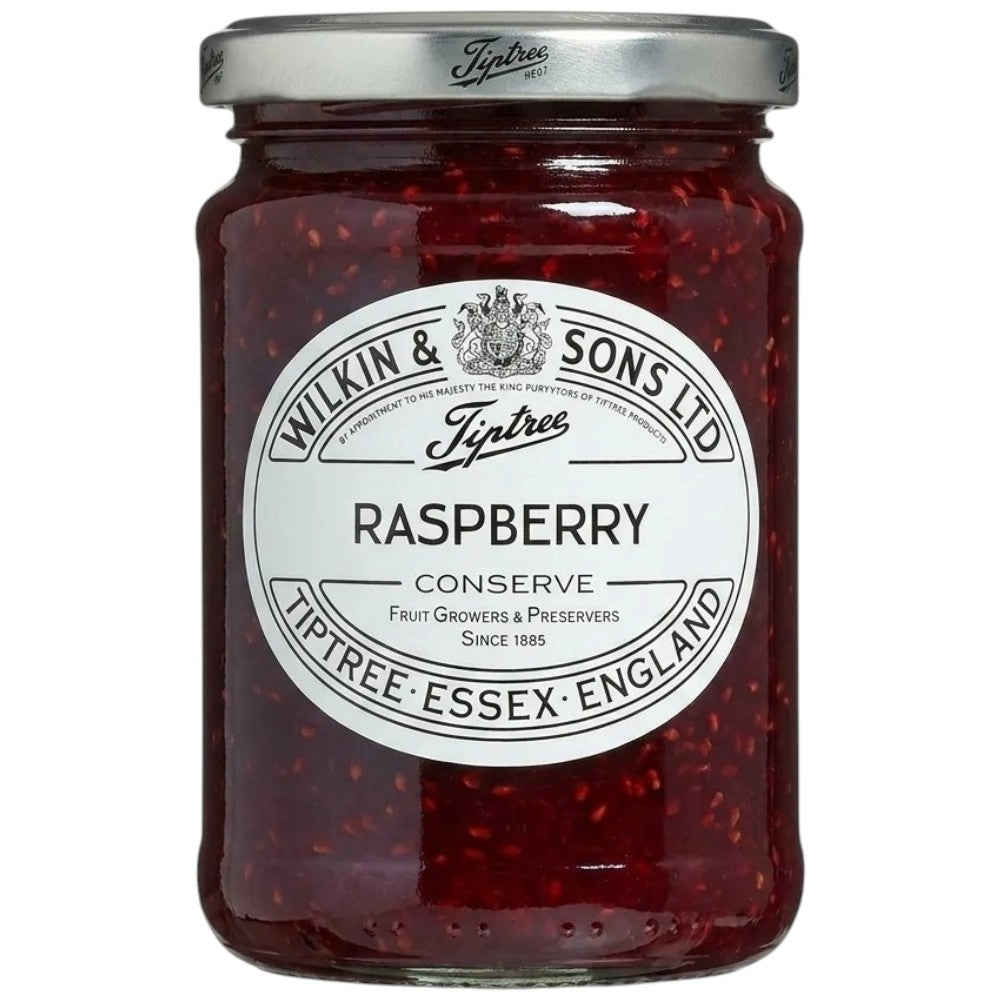 Tiptree Raspberry Conserve raspberry flavoured conserve 908g jar front packaging