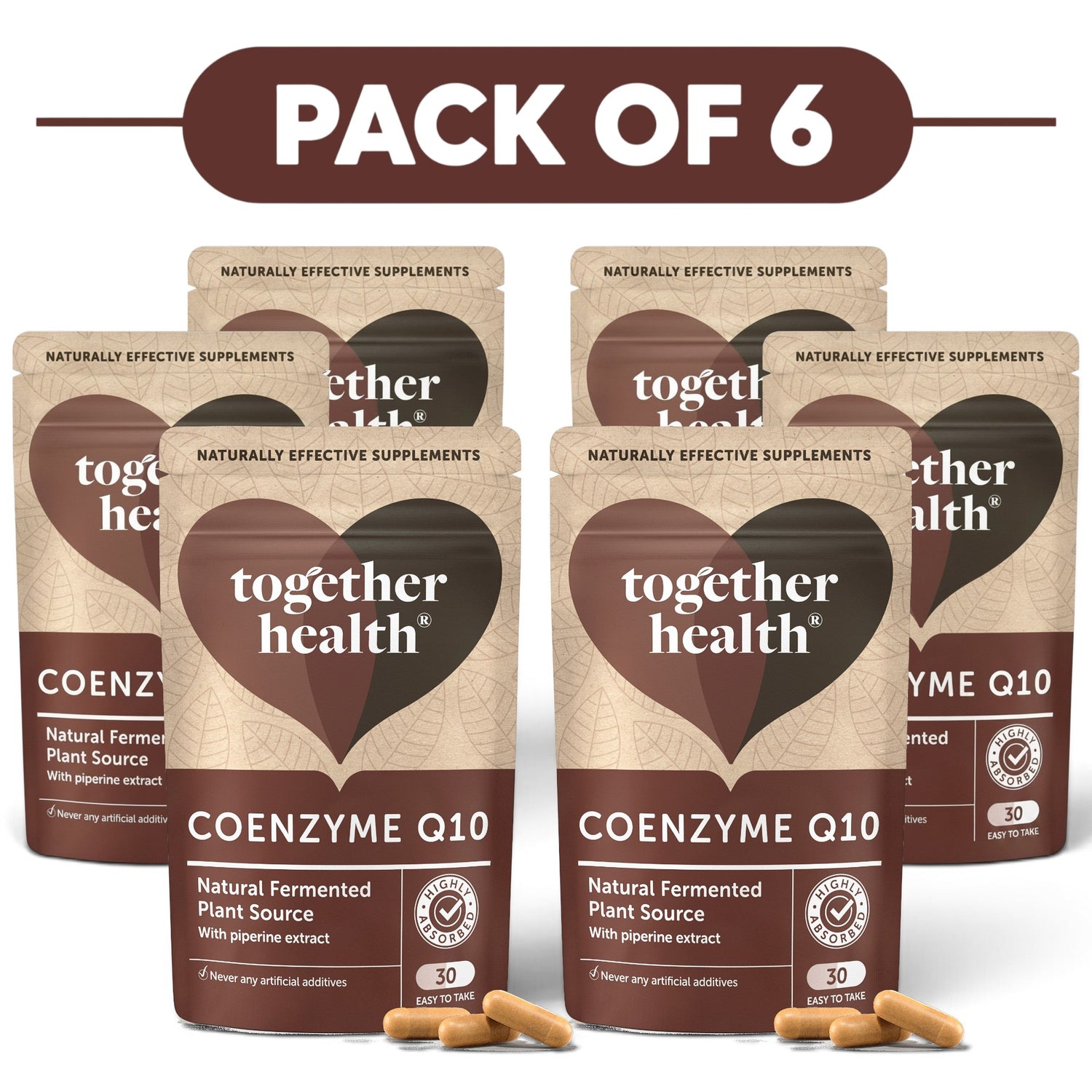 Together Health Coenzyme Q10 Natural Plant Source 30 Capsules Pack of 6