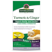 Nature's Answer Turmeric and Ginger Vegan Capsules 90 count herbal supplement front box label
