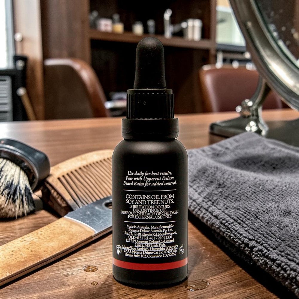 Uppercut Deluxe Beard Oil 30ml ingredients argan jojoba avocado oils