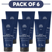 Urtekram Men 2-in-1 Hair & Body Wash 200ml Pack of 6