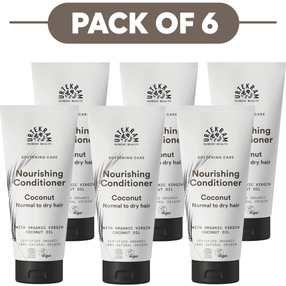 Urtekram Nourishing Coconut Conditioner 180ml Pack of 6