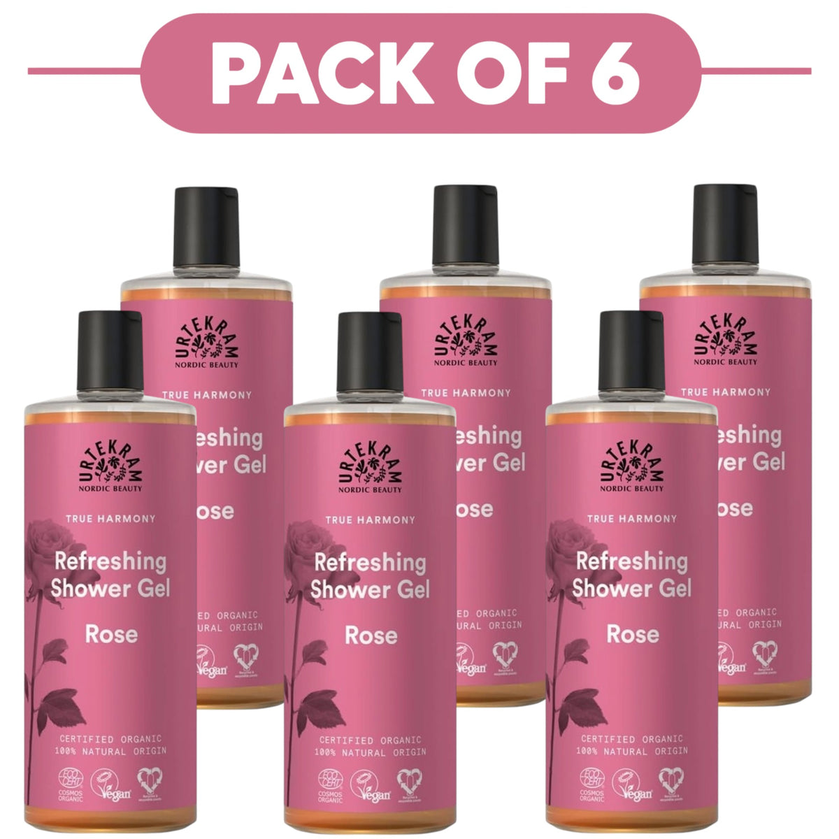 Urtekram Refreshing Rose Shower Gel 500ml Pack of 6