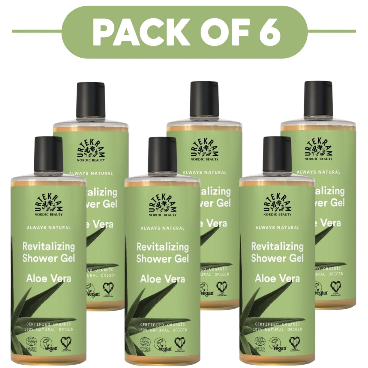 Urtekram Revitalizing Aloe Vera Shower Gel 500ml Pack of 6