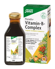 Floradix Vitamin B Complex Liquid Formula bottle & box, vegetarian, 250ml.
