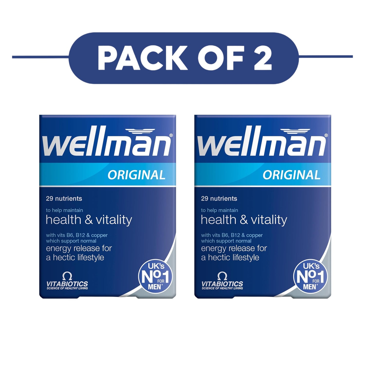 Wellman Original Health & Vitality Multivitamins 30 Tablets Pack of 2
