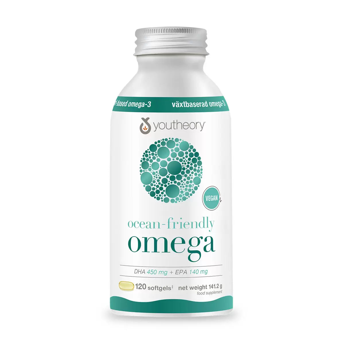 Youtheory Ocean Friendly Omega, DHA 450mg + EPA 140mg – 120 Softgels