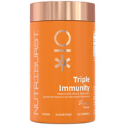 Nutriburst Immune Support Gummies bottle with Vitamin C, D3, Zinc, Elderberry.