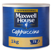 Maxwell House Cappuccino instant coffee powder tin 1kg cappuccino drink mix packaging front