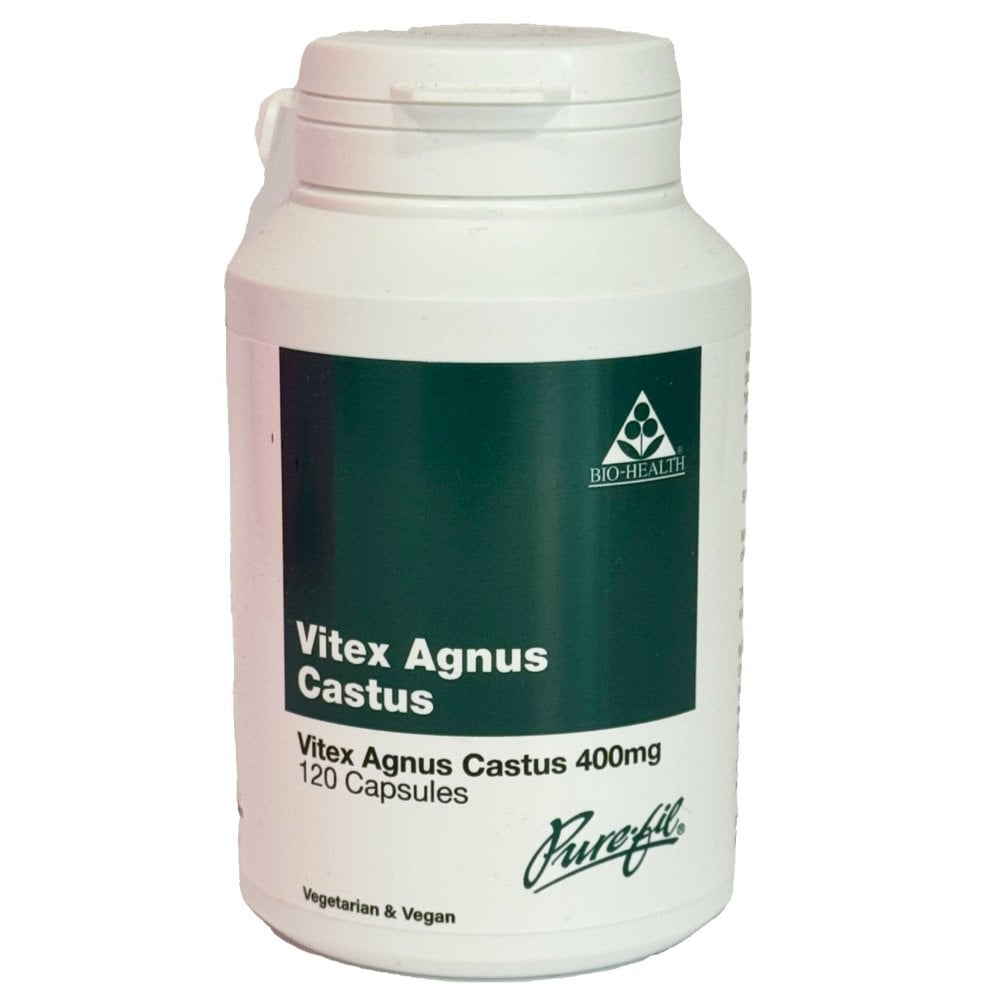 Bio-Health Vitex Agnus Castus 400mg capsules bottle vegan herbal supplement 120 capsules