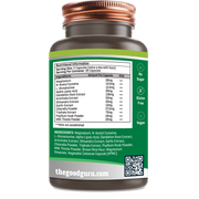 Supplement facts label for The Good Guru Digestive Wellness herbal blend, 90 count.