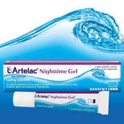 Artelac Nighttime Gel Lubricating Eye Gel 10g tube displayed alongside its carton