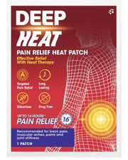 Deep Heat Pain Relief Heat Patch sachet packaging air activated heat patch 1 count front product image