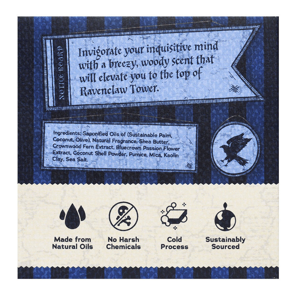 Dr. Squatch x Harry Potter Ravenclaw Grit of the Genius Bar Soap in blue-themed packaging.