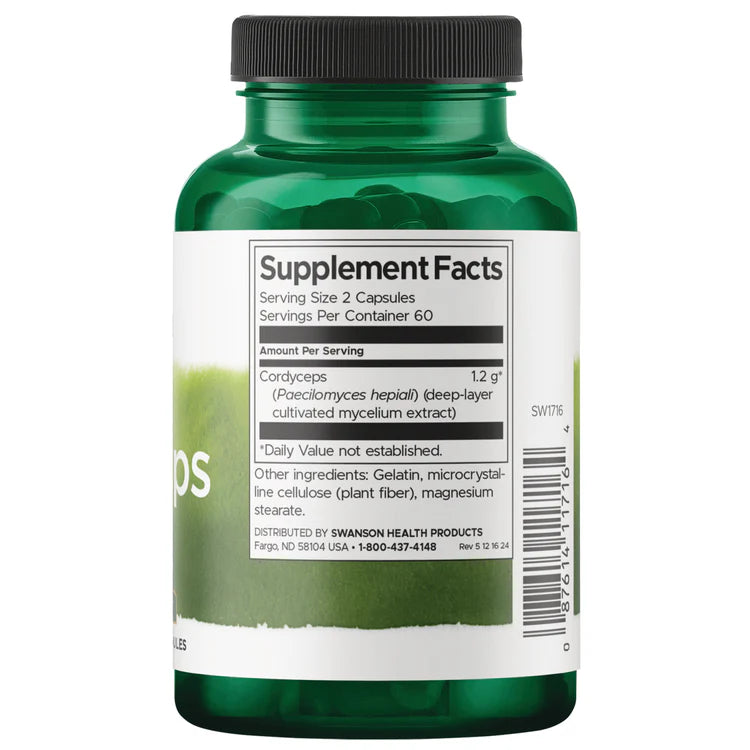 Swanson Cordyceps 120 Capsules | Soutien naturel à l'énergie et à la vitalité