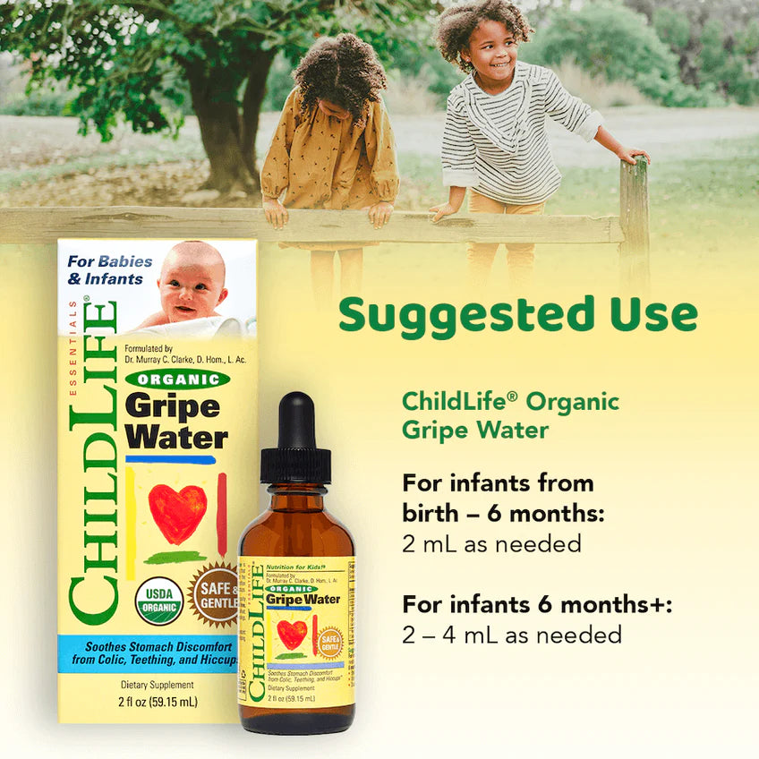 ChildLife Essentials Organic Gripe Water usage instructions infant liquid 59ml