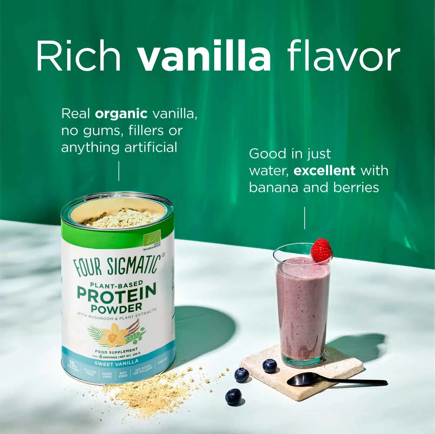 Four Sigmatic Plant-Based Protein Powder, Sweet Vanilla