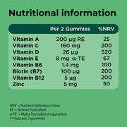 Berocca gummies with vitamins A C D E B vitamins and zinc