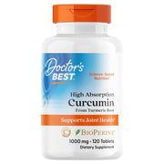 Doctor's Best High Absorption Curcumin, bottle packaging, unflavoured, 1000mg, 120 tablets