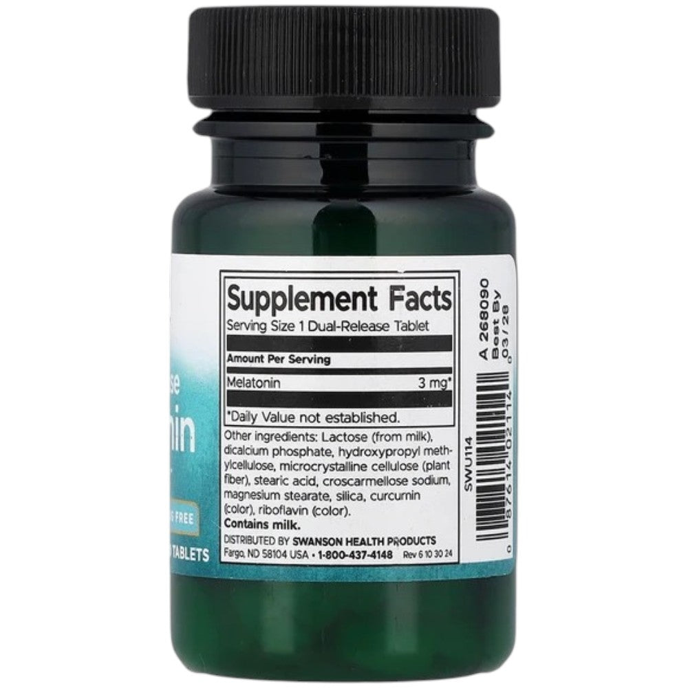 Swanson Dual-Release Melatonin 3mg 60 Tablets