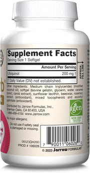 Jarrow Formulas QH-absorb Ubiquinol 200mg 60 Softgels barcode