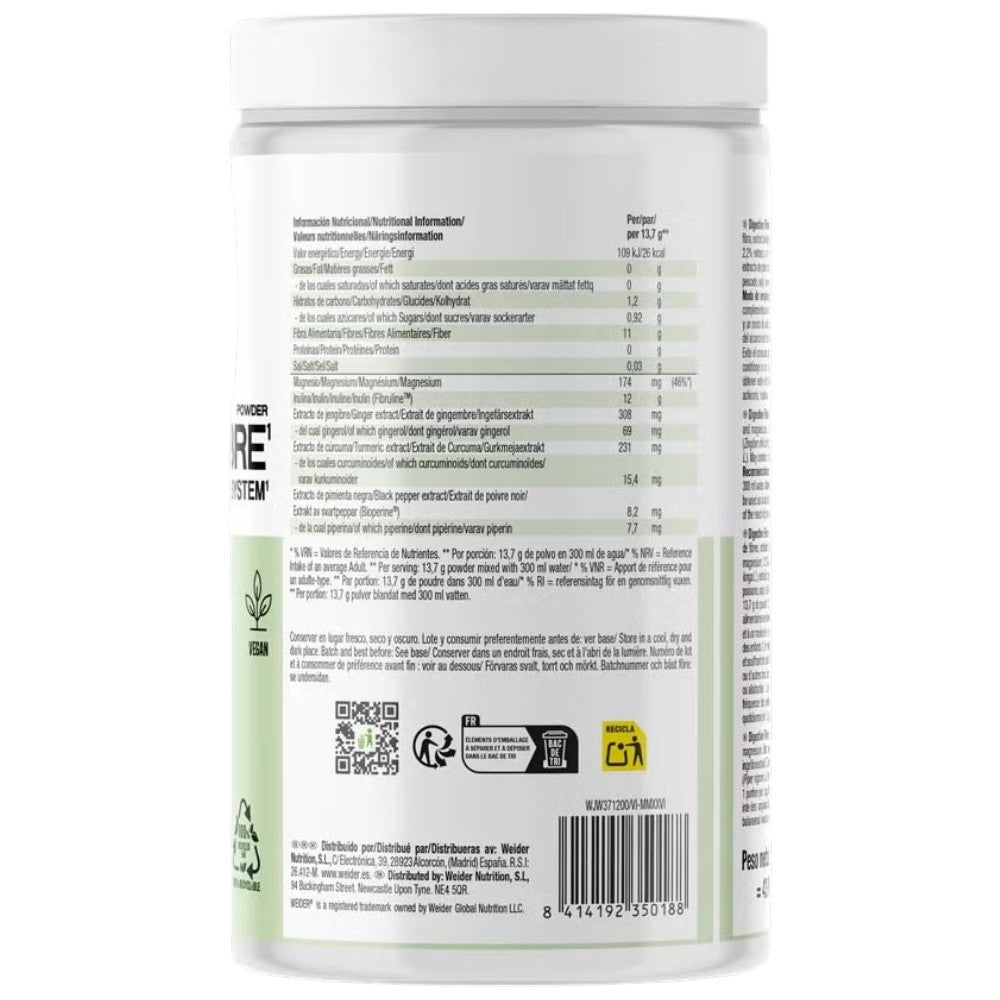 Weider Digestive Fibre Powder Unflavoured resealable pouch 600g barcode