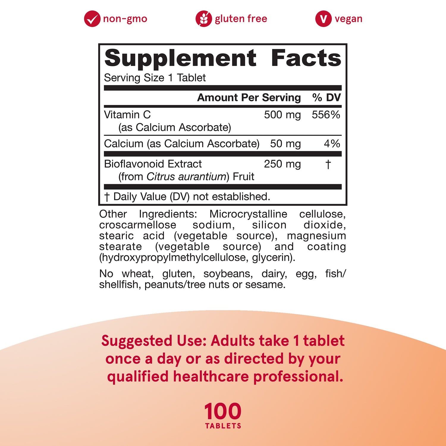 Supplement Facts Image: Jarrow Formulas Buffered Vitamin C 750mg supplement facts and ingredients 100 count