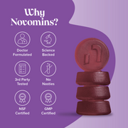 Novomins Night Time Gummies Sugar Free Raspberry 60 Count sugar free vegan gummies close up