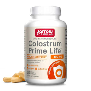 Front Image: Jarrow Formulas Colostrum Prime Life 400mg veggie capsules 120 count front packaging bottle