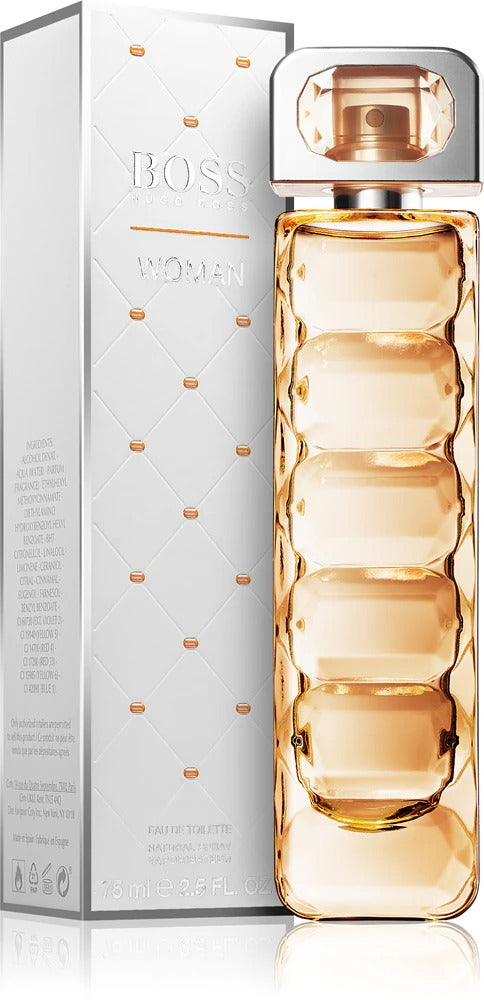 Front Image: Hugo Boss BOSS Woman eau de toilette 75ml bottle & box front packaging
